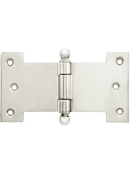 Solid-Brass Parliament Hinge with Ball Tips - 2 1/2-Inch by 4 1/2-Inch